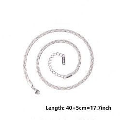 Нержавеющая Сталь Цвет 304 ожерелья из змеиной стали из нержавеющей стали, цвет нержавеющей стали, 15.75 дюйм (40 см)
