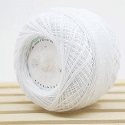 White 45g Cotton Size 8 Crochet Threads, Embroidery Floss, Yarn for Lace Hand Knitting, White, 1mm
