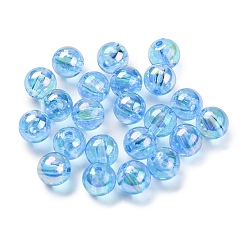Небесно-голубой Экологичные прозрачные акриловые бусины, круглые, AB цвет, голубой, 8 мм, отверстие : 1.5 мм, Около 2000 шт / 500 г