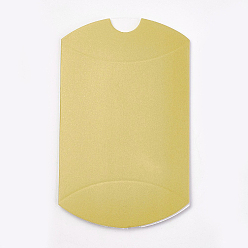 Gold Kraft Paper Wedding Favor Gift Boxes, Pillow, Gold, 6.4x9x2.5cm
