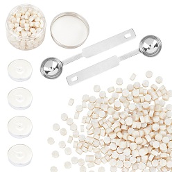 Синий Наборы частиц сургуча для печати в стиле ретро, с ложкой из нержавеющей стали, свеча, пластиковые пустые контейнеры, синие, 9 мм, 300 шт