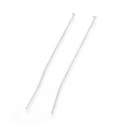 Stainless Steel Color 304 Stainless Steel Flat Head Pins, Stainless Steel Color, 50x1.7x0.7mm, 21 Gauge, Head: 2mm