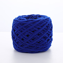 Blue Soft Crocheting Polyester Yarn, Thick Knitting Yarn for Scarf, Bag, Cushion Making, Blue, 6mm