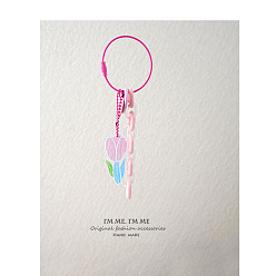 Number 5, Section A015 Charming Purple Tulip Keychain for Women - Cute Car Keyring and Bag Charm with High-end Appeal
