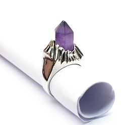 Аметист Натуральные кольца из аметистовой манжеты, шестиугольник призма, широк: 8 мм