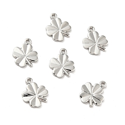 Платина Стойки обшивки латунные прелести, долговечный, без кадмия и без свинца, клевер, платина, 11x9x1 мм, отверстие : 1 мм