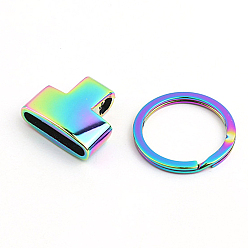 Rainbow Color Disassembled Alloy Purse Chain Connector Ring, Bag Replacement Accessorieas, Rainbow Color, 4.6x2.3cm, Hole: 25mm, Inner Diameter: 0.4x2.2cm