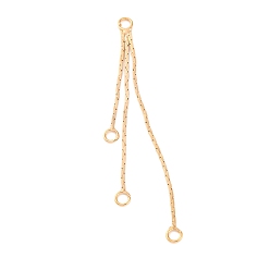 Настоящее золото 18K Латунные люстры ссылки компонент, долговечный, реальный 18 k позолоченный, 57x7x1 мм, отверстие : 2 мм