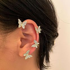 5534403 left Sparkling Diamond Tassel Ear Cuff - Unique and Stylish Wrap-around Earrings
