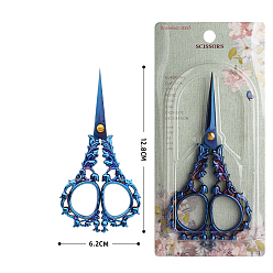 Blue Stainless Steel Scissors, Embroidery Scissors, Sewing Scissors, with Zinc Alloy Handle, Blue, 128x62mm