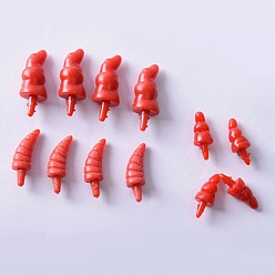 Rouge Bonhomme de neige de noël en plastique père noël artisanat nez, poupée en peluche bricolage faisant des accessoires fournitures, rouge, 23x12mm