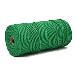 Green Cotton String Threads, Macrame Cord, Decorative String Threads, for DIY Crafts, Gift Wrapping and Jewelry Making, Green, 4mm, about 109.36 Yards(100m)/Roll
