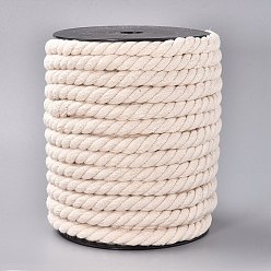 Antique White 3-Ply Macrame Cotton Cord, Twisted Cotton Rope, for Wall Hanging, Plant Hangers, Crafts and Wedding Decorations, Antique White, 12mm, about 21.87~24.05 yards(20~22m)/roll