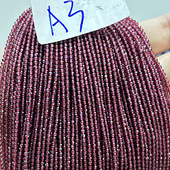 Гранат Гранат природный бисер нитей, класс А, граненые, круглые, 2 мм, отверстие : 0.5 мм, около 190 шт / нитка, 14.96'' (38 см)