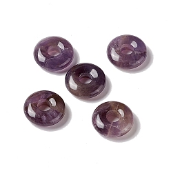 Amethyst Natural Amethyst Pendants, Donut/Pi Disc Charm Charm, 20x5~7mm, Hole: 6mm