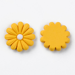 Желтый Кабошоны из смолы, непрозрачный, подсолнечник, желтые, 16x4.5 мм