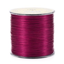 Medium Violet Red Flat Japanese Crystal Elastic Stretch Thread, for Bracelets Gemstone Jewelry Making Beading Craft, Medium Violet Red, 0.5mm, about 328 yards(300m)/roll