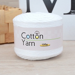 White Cotton Yarn, for DIY Crochet Crafts, White, 2.5~3mm