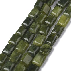 Other Jade Natural Xinyi Jade/Chinese Southern Jade Beads Strands, Cuboid, 8x5.6~6x2.5~4mm, Hole: 1mm, about 44~52pcs/strand, 14.96~15.74 inch(38~40cm)