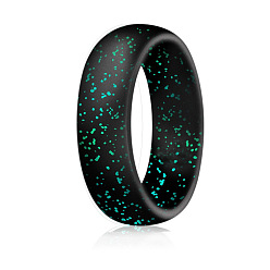 black flash green Sparkling Silicone Ring - Glittery, European and American Style, Couple Ring.