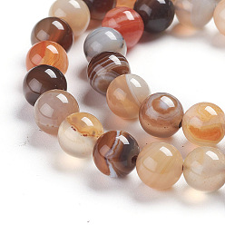 Natural Agate Natural Agate Imitation Botswana Beads Strands, Dyed & Heated, Round, 8mm, Hole: 1.4mm, about 48pcs/strand, 15.35 inch(39cm)
