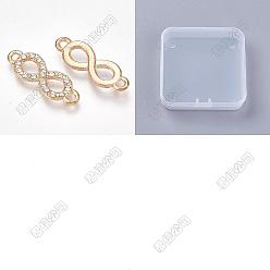 Doré  50pcs liens/connecteurs en alliage de cristal strass, infini, or, 22.5x8x2.5mm, Trou: 1.5mm
