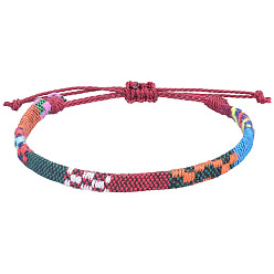 Разноцветный Регулируемые браслеты в стиле бохо из хлопка и льна, плетеные для дружбы, красочный