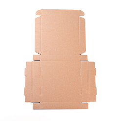 BurlyWood Kraft Paper Folding Box, Square, Cardboard box, Mailing Boxes, BurlyWood, 45x31x0.2cm, Finished Product: 18x18x3cm