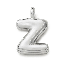 Letter Z Латунные подвески, долговечный, стойки покрытие, без кадмия и без свинца, платина, Письмо Z, 15.5x10.5x4.5 мм, отверстие : 2.5 мм