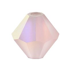 70220 20019 Pink Sapphire AB Matt Хрустальные бусины preciosa®, чешский хрусталь, биконус(451 69 302 рондель), 70220 20019 розовый сапфир ab матовый, 4 мм, отверстие : 0.8 мм