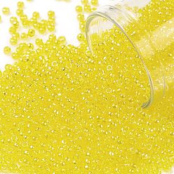 (175) Transparent AB Lemon Тохо 8/0 круглые бусины, японский бисер, (175) прозрачный лимонный сок, 3 мм, отверстие : 1 мм, Около 222 шт / 10 г