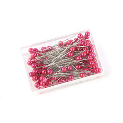 red Boxed colored pearlescent needles nickel-plated bead needles DIY clothing positioning pins 100 pieces 1 box