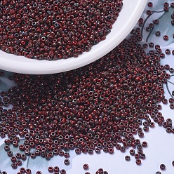 (RR4513) Непрозрачный Красный Пикассо Миюки круглые бусины рокайль, японский бисер, (rr 4513) непрозрачный красный Пикассо, 11/0, 2x1.3 мм, отверстие : 0.8 мм, Около 1111 шт / 10 г