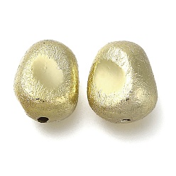 Champagne Gold УФ-покрытие ccb пластиковые бусины, текстура, овальные, шампанское золото, 15.5x12x10 мм, отверстие : 2 мм