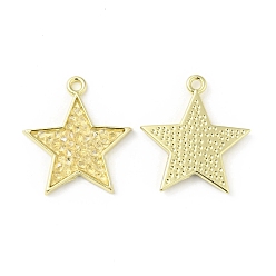 Jonquil Rhinestone Pendants, with Light Gold Plated Brass Findings, Star, Cadmium Free & Lead Free, Jonquil, 23.5x21.5x3mm, Hole: 1.8mm