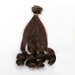 Coconut Brown High Temperature Fiber Long Hair Short Wavy Hairstyles Doll Wig Hair, for DIY Girl BJD Makings Accessories, Coconut Brown, 7.87~39.37 inch(20~100cm)