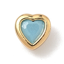 Темно-Голубой Кабошоны из кубического циркония в форме сердца из латуни с микропаве, стойки покрытие, долговечный, без свинца и без кадмия, реальный 18 k позолоченный, глубокое синее небо, 5x5.5x3 мм