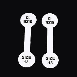 Белый Стикер размера складного бумажного кольца, Размер 13, бирка с размером клейкого кольца, круглые, белые, 5.1x1.4x0.01 см.
