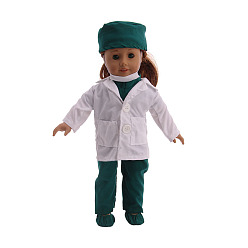 Dark Green Cloth Doll Surgical Gowns Outfits, for 18 inch Girl Doll Cosplay Medical Staff Dressing Accessories, Dark Green, 310x235x140mm