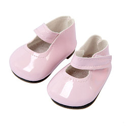 Pink Imitation Leather Doll Shoes, for 18 inch American Girl Dolls Accessories, Pink, 70x40x30mm