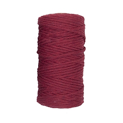 Rojo Oscuro Cordón de macramé de algodón de 1 capas de 100 m, cuerda de algodón retorcida de macramé, para colgar en la pared, diy artesanía, de color rojo oscuro, 3 mm, aproximadamente 109.36 yardas (100 m) / rollo