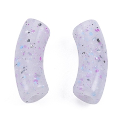 Thistle Marbled Stone Style Opaque Acrylic Beads, Curved Tube, Thistle, 35x11~11.5mm, Hole: 3.5mm