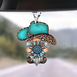 Turquoise Gnome Acrylic Pendant Decorations, for Car, Turquoise, 80mm
