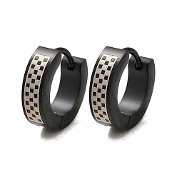 Черный 304 серьги-кольца для полировки из нержавеющей стали, ионное покрытие (ip), чёрные, 13.5x4 мм