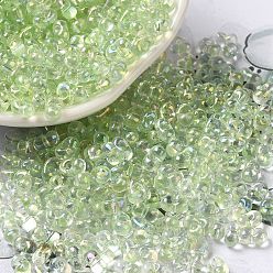 Pale Green Glass Seed Beads, Peanut, Pale Green, 5.5~6x3~3.5x3mm, Hole: 1~1.2mm