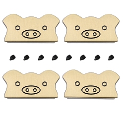 Золотой Аксессуары для замков из сплава, форма свиньи, золотые, 16x30 мм