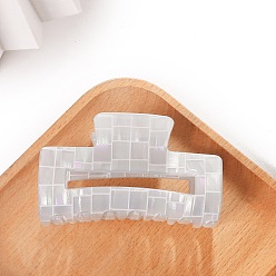 Серебро Заколки для волос из пвх, прямоугольные, серебряные, 82x43x42 мм