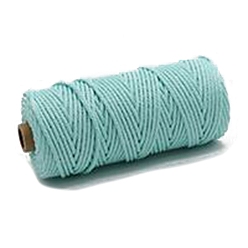 Pale Turquoise Cotton String Threads, Macrame Cord, Decorative String Threads, for DIY Crafts, Gift Wrapping and Jewelry Making, Pale Turquoise, 4mm, about 109.36 Yards(100m)/Roll