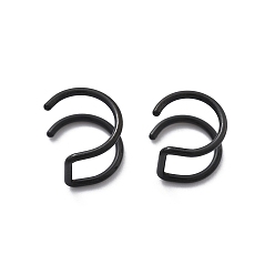 Черный 304 нержавеющая сталь 2 зажим для лески на кольцах для носа, манжеты для носа кольца, ионное покрытие (ip), чёрные, 9.5x10x8 мм