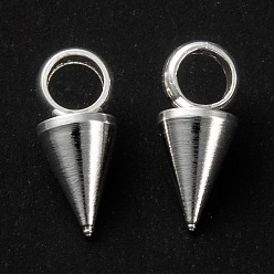 Silver 304 Stainless Steel Pendants, Spike/Cone, Silver, 7.5x3mm, Hole: 1.8~2mm